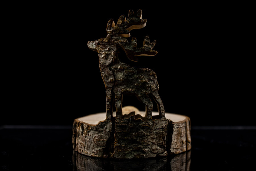 Wood Carved Reindeer From Dresden Sculpture Product Photography