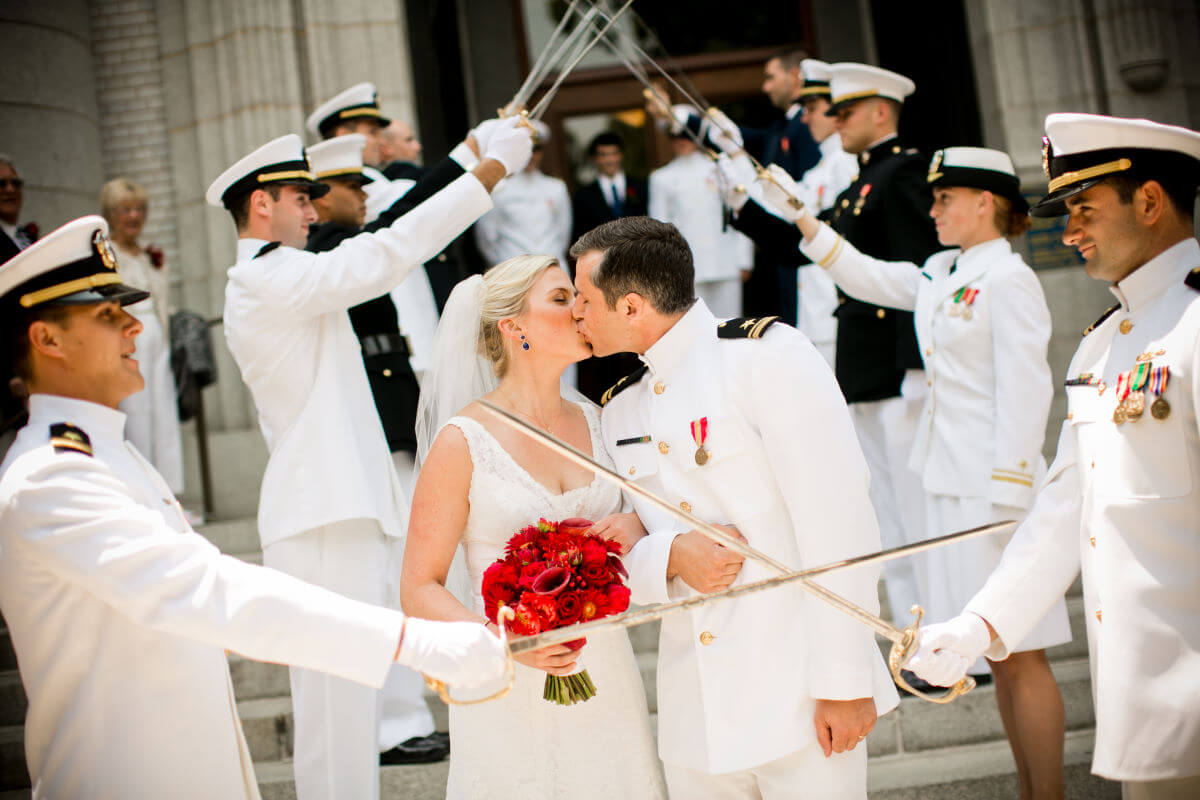 Wedding Ceremony Of A Couple Kissing
