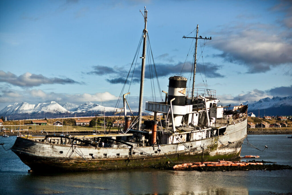 Abandoned Boat In Ushuaia In Argentina
